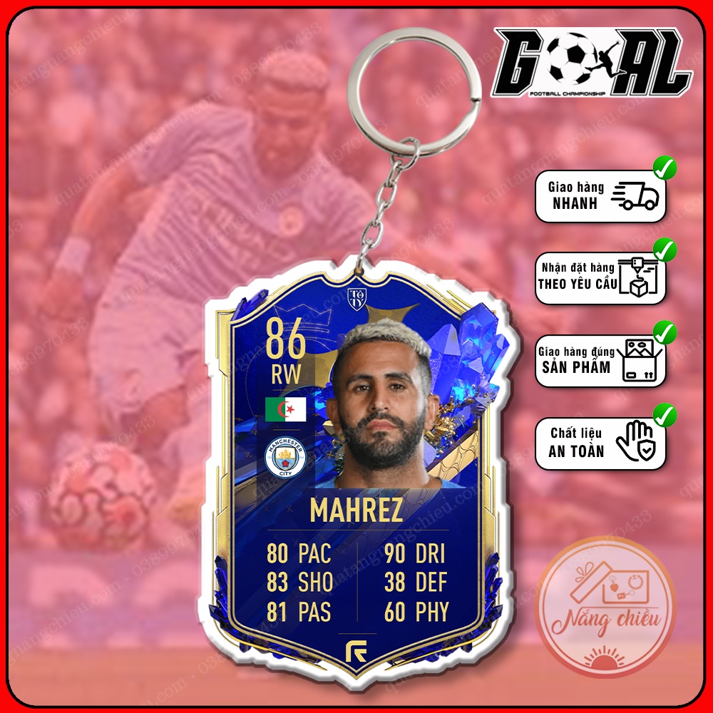 Gaming football icon card - Riyad Mahrez printed keychain - MC Club[9325-9337]