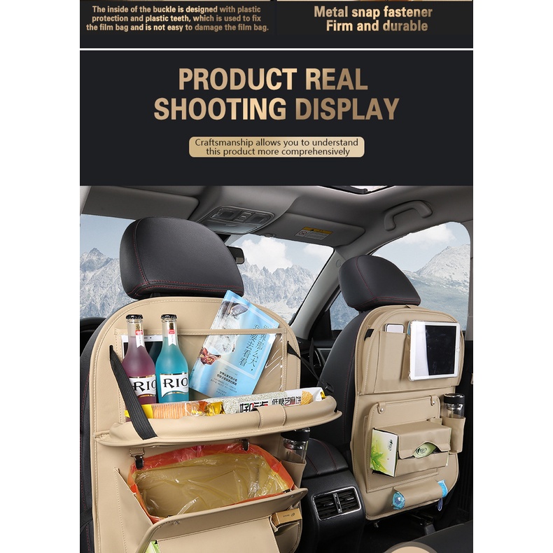 Car Back Seat Organizer Storage Bag Pu Leather Car Accessories Interior