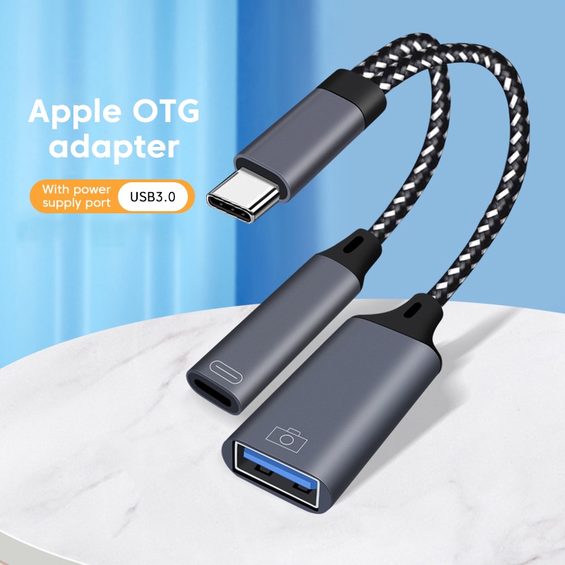 Usb C Otg Cable Phone Adapter 2 In 1 Type C To Usb A Adapter With Pd Charging Port For Ip 14 1469