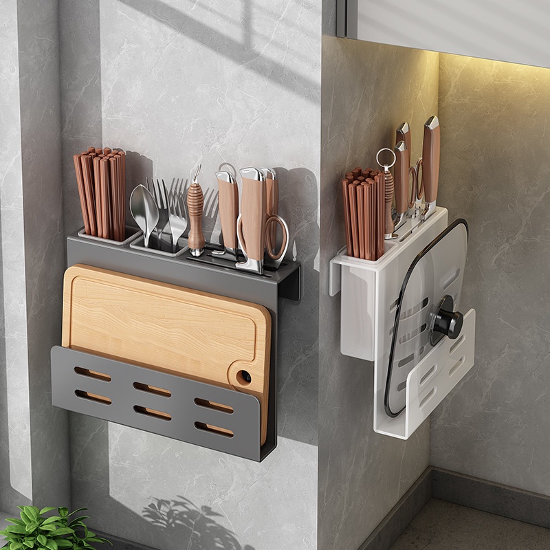 Stainless Steel Pot Lid Rack, WallMounted PerforationFree Knife Rack