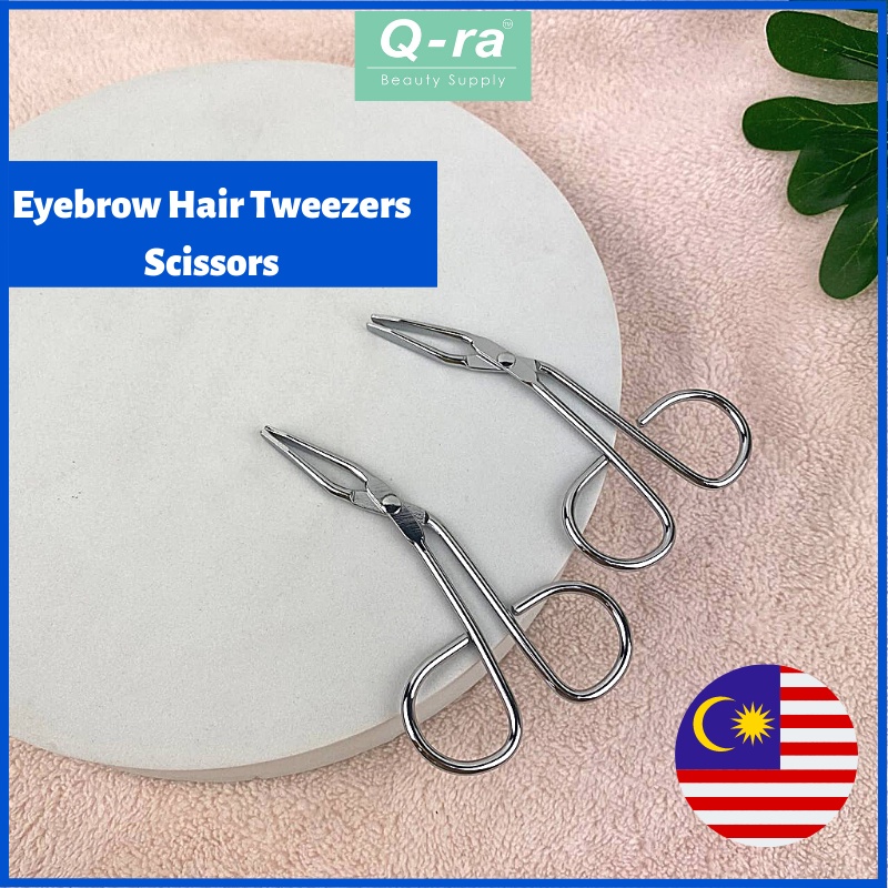 EYEBROW TWEEZERS SCISSOR ' STAINLESS STEEL HAIR REMOVER