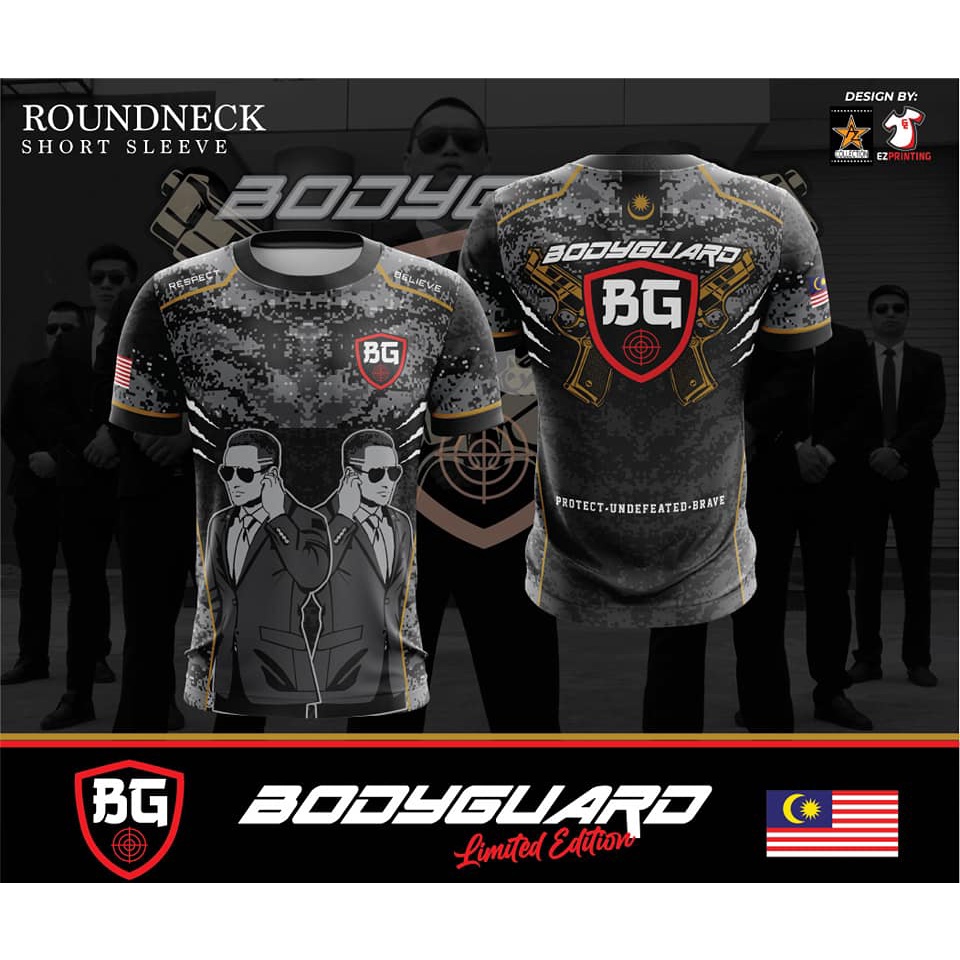 BODYGUARD Sublimation T Shirt Round Neck Short Sleeve