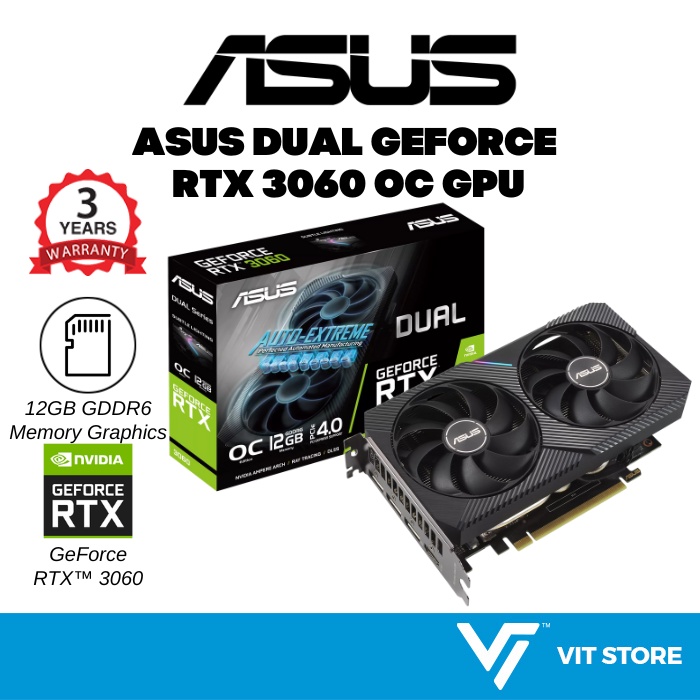 Asus Geforce Dual Rtx 3060 Oc Edition 12gb Gddr6 Graphics Card Desktop Pc Gpu Shopee Malaysia