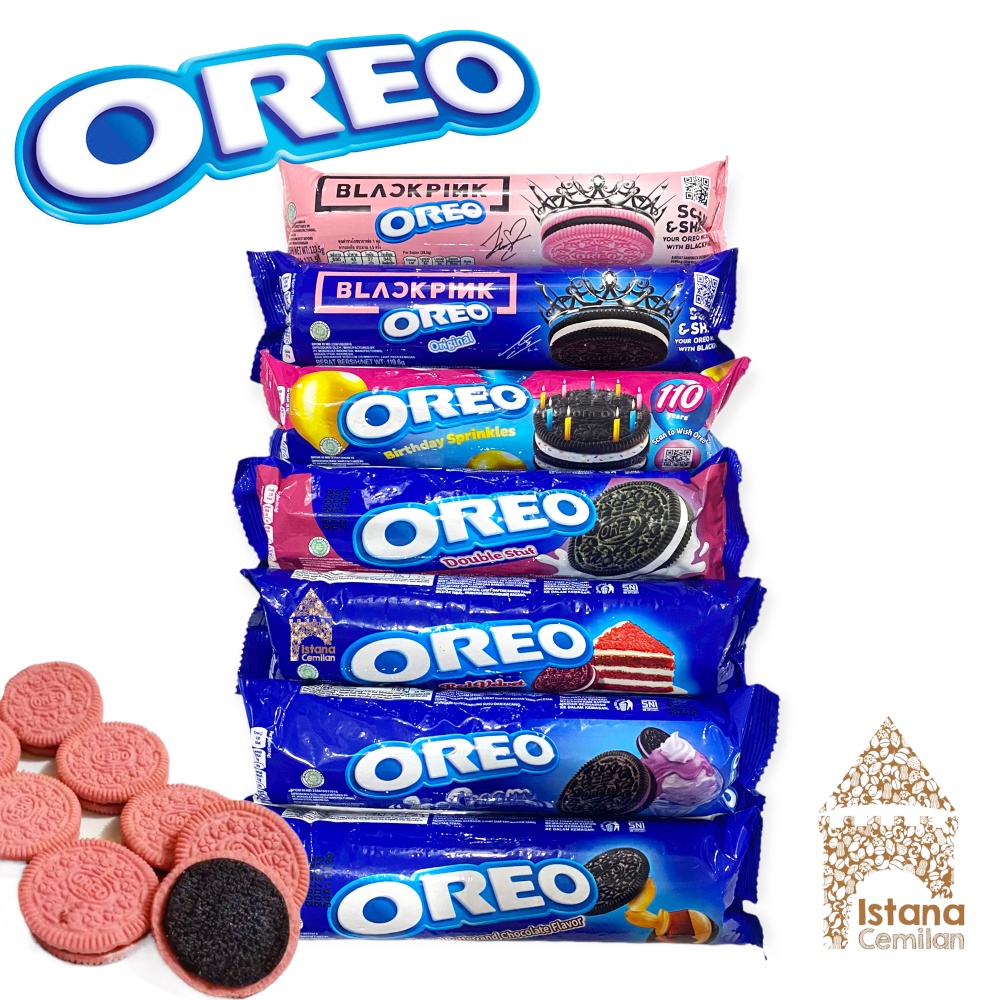 Oreo ROLL Biscuit Cream BLACK PINK / Birthday Sprinkles / Red Velvet / Various Flavor Choices 123,5 Grams
