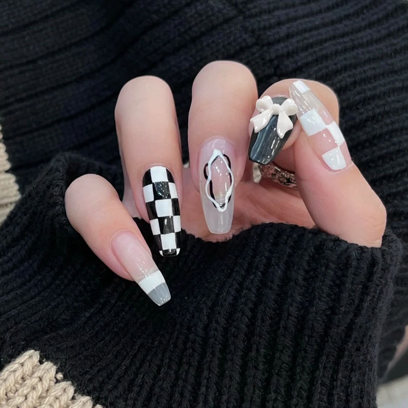 Premium Quality 24pcs 3D Acrylic Nais Fake Nails Set Glue False Nail Purpose - Image 3