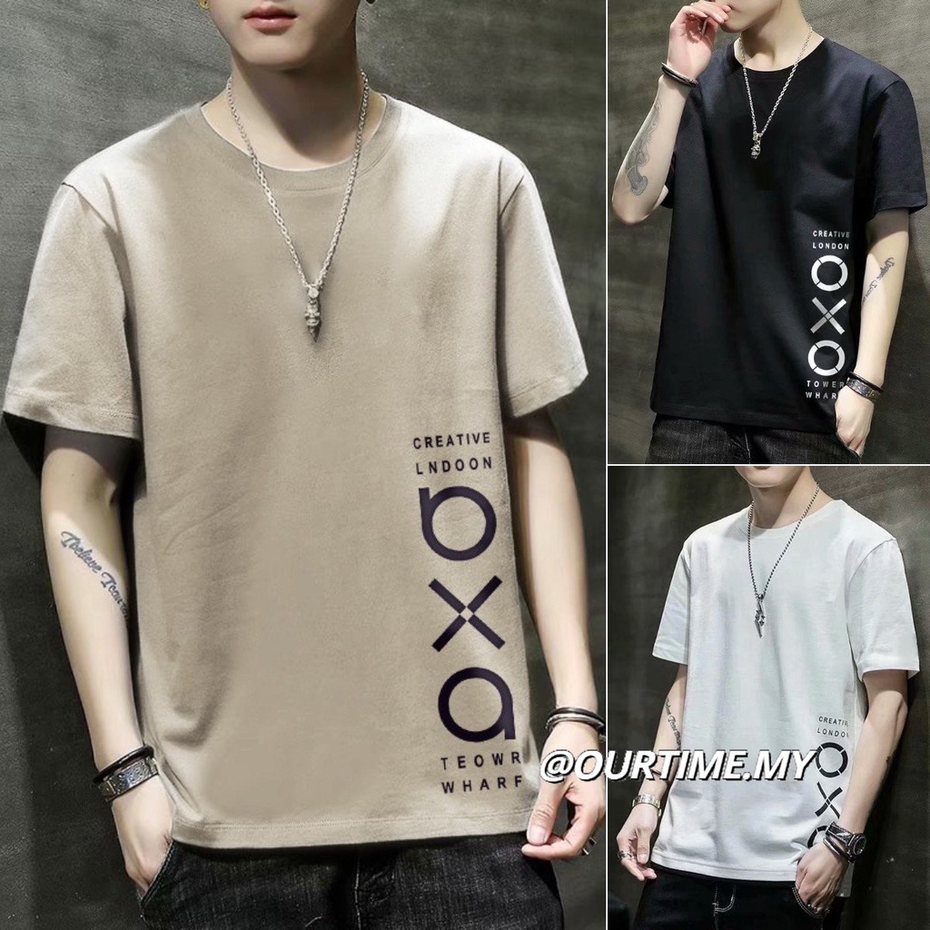 T-shirt 2025新款男生短袖T恤潮流休闲印花宽松短袖夏季新款打底衫衣服