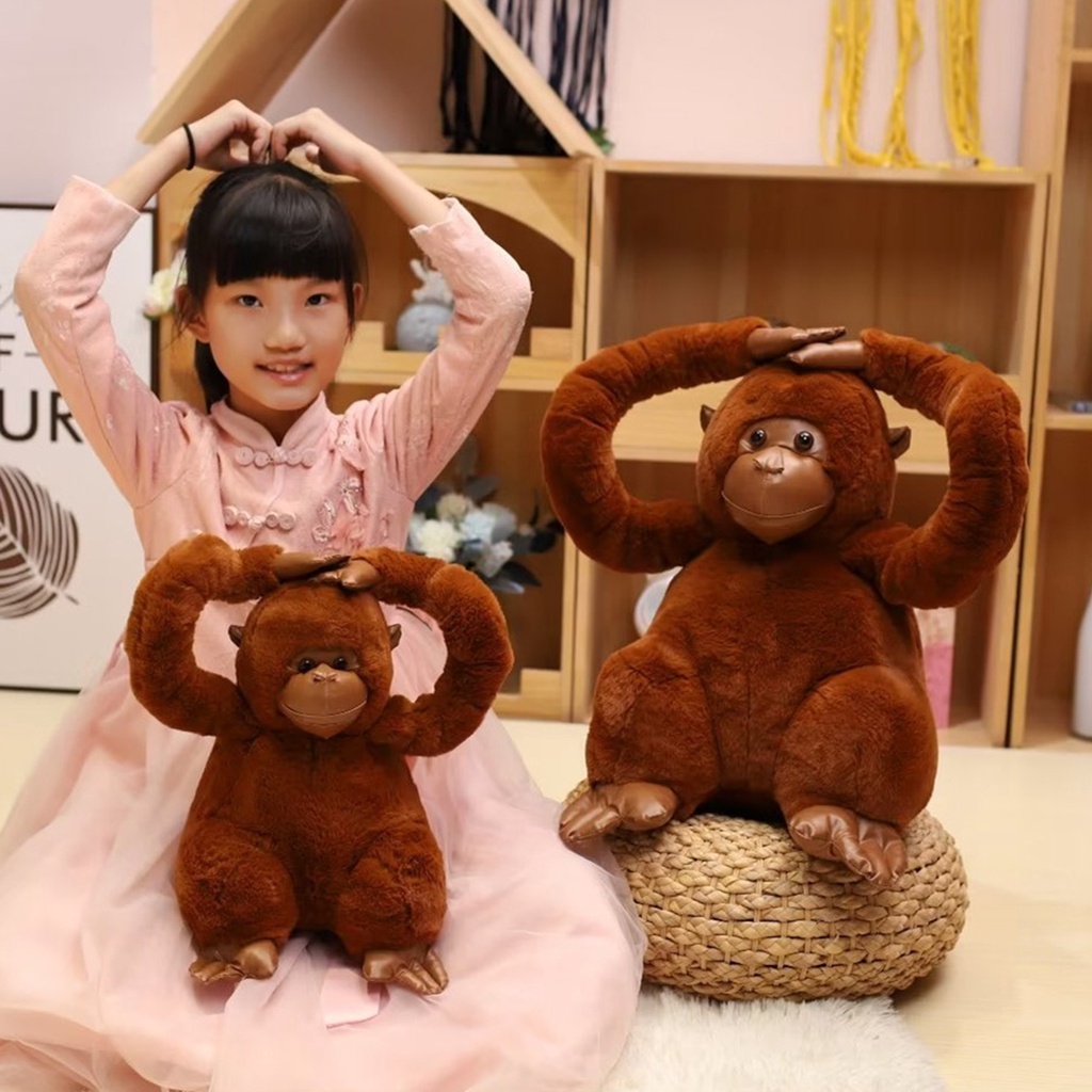 SCD-Orangutan Plush Doll PP Cotton Adhesive Hands Cute Gorilla Doll Soft Companion Plushies Stuffed Cartoon Animal