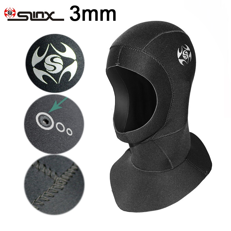 SLINX Scuba Diving Hoods 3mm Neoprene Diving Cap Hoods Dive Spearfishing Men Waterproof Keep Warming Hat Wetsuit