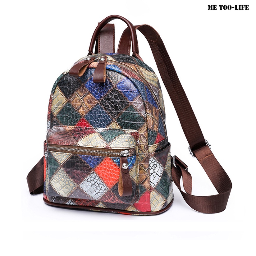 Fast Shipping Backpack Female Large Capacity Bag New Product Ladies Small School Unique Fashion Graffiti pu Soft Leather Leisure Travel