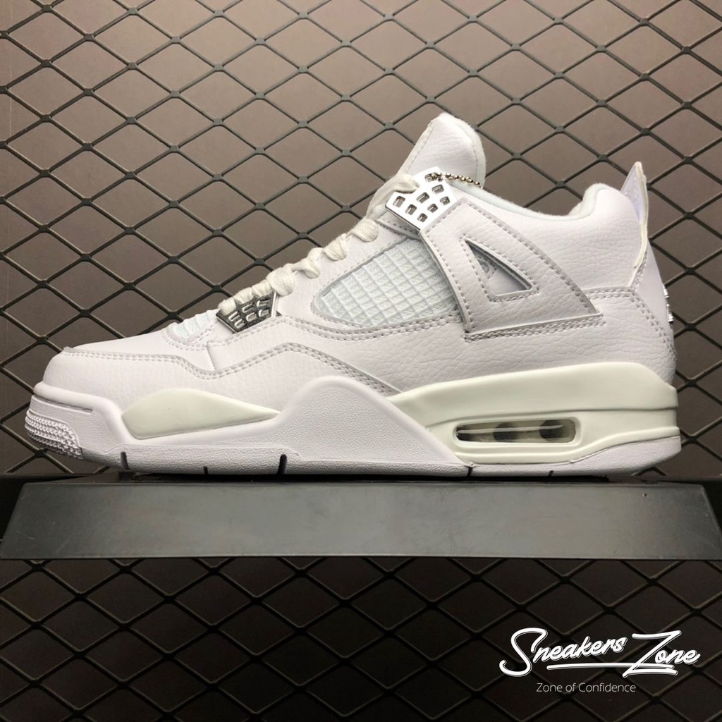 Air JORDAN 4 Retro Pure Money Low Tube Sneakers In Full White Super Stylish For Men And Women on sale B8KX