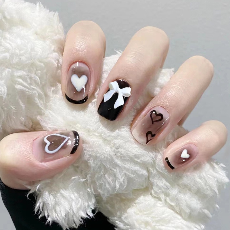 Premium Quality 24pcs 3D Acrylic Nais Fake Nails Set Glue False Nail Purpose - Image 4