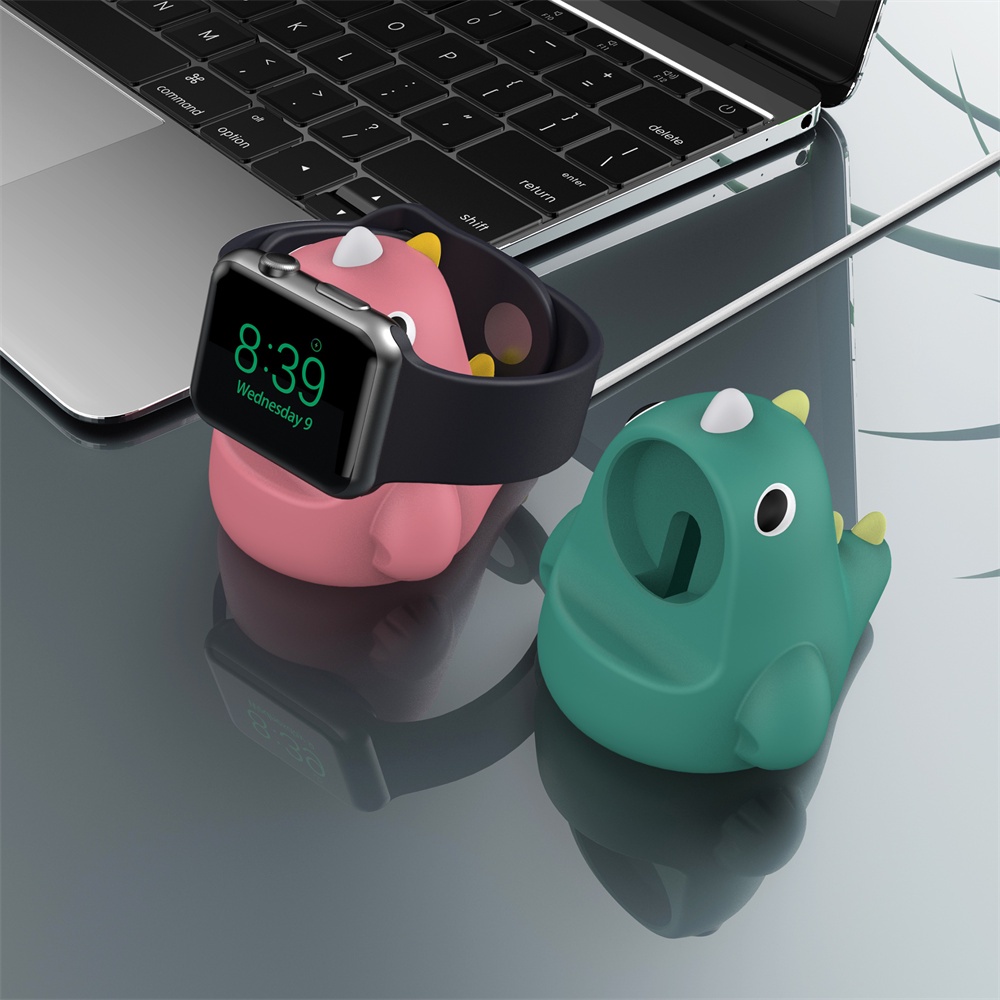 【Watch Charger Holder】Cute Dinosaur Cartoon Silicone Charger Dock Stand Holder for Apple Watch Ultra 49mm 45mm 44mm 42mm 41mm 40mm 38mm 8/7/6/5/4/3/2/1 Charger Dock