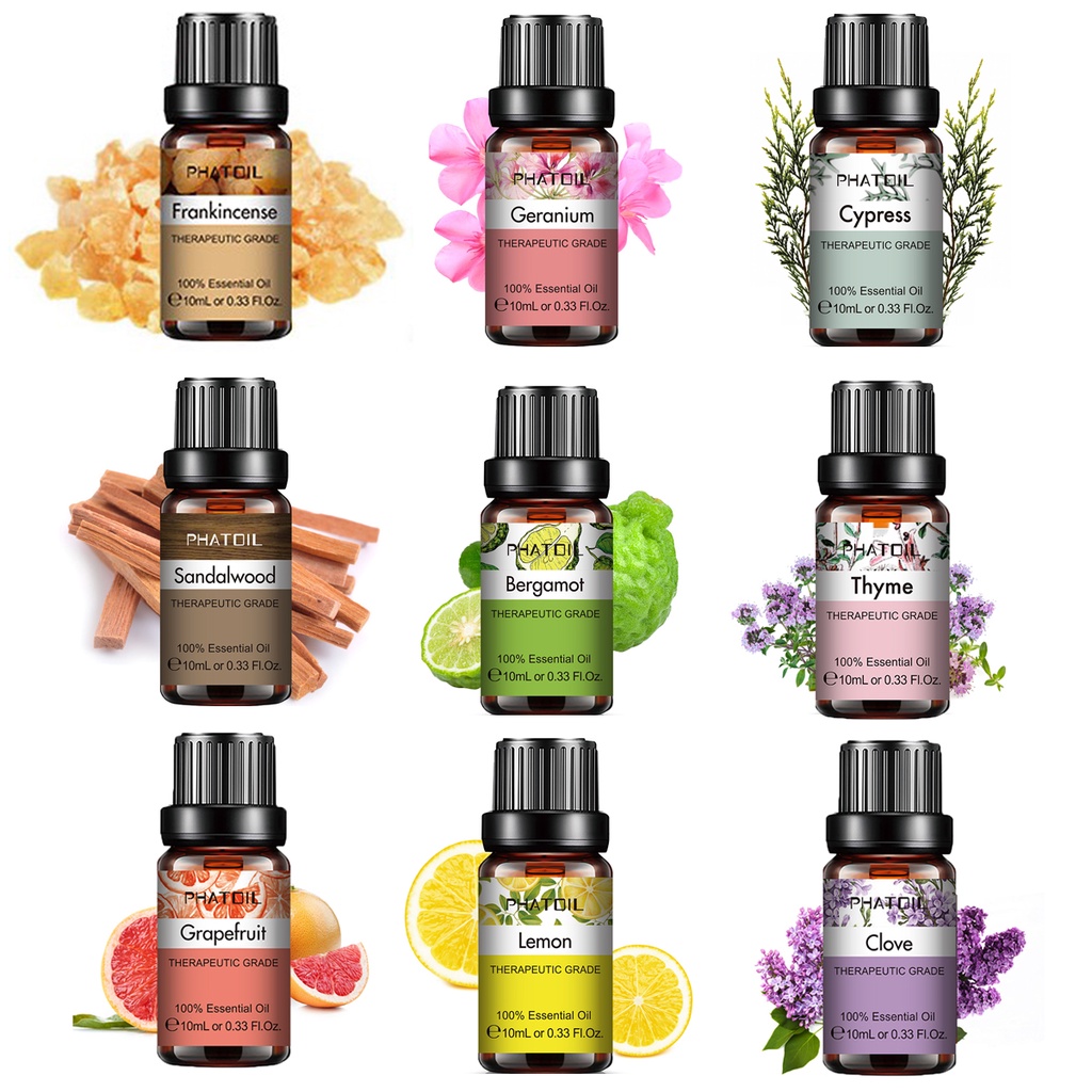 PHATOIL 10ML Sweet Orange Sandalwood Lemon Essential Oil for Aromatherapy Humidifier DIY scented candles