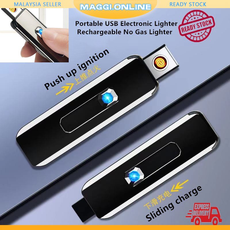 ✨Portable USB Electronic Flameless Cigarette Lighter Rechargeable No Gas Lighter ready stock