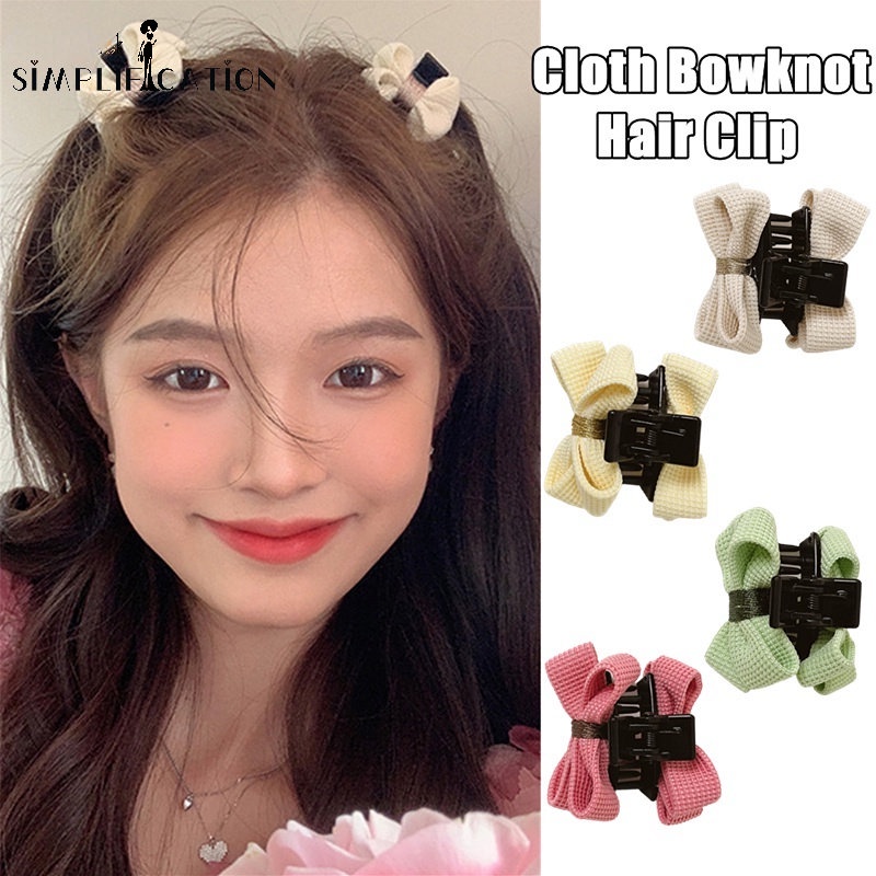 Mini Sweet Cute Colorful Double Sides Bowknot Hair Claw/ Princess Head Bangs Broken Hair Candy Color Bowknot Hair Clips
