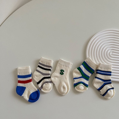 Sport Style Baby Socks Cotton Striped Colorful Kids Socks 0-4 Years Old Unisex