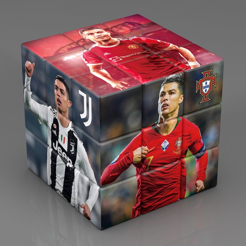 ✨C Romesi Rubik's Cube --Ronaldo, messi football souvenirs around kobe Bryant, James creative third-C Romes Merchandise third-Order Rubik's Cube Toy Student Educational Gift C罗梅西魔方 M1Y8115