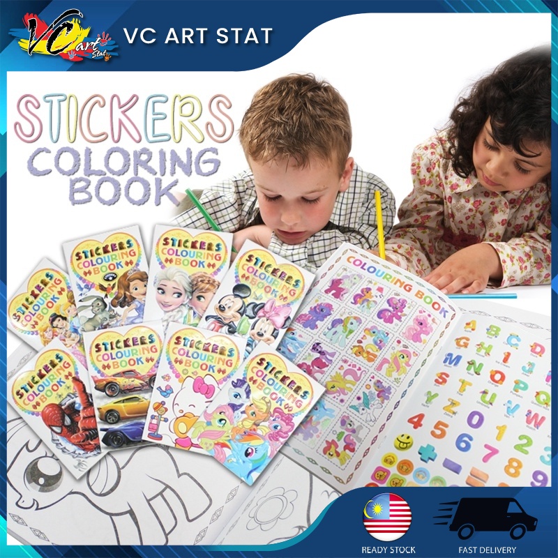 VC Art A5 Coloring Book with / without Sticker Cartoon Colouring