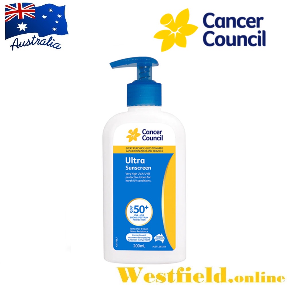 [Australia Import EXP 08/2026] Cancer Council SPF 50+ Ultra Sunscreen Pump ( 200ml )