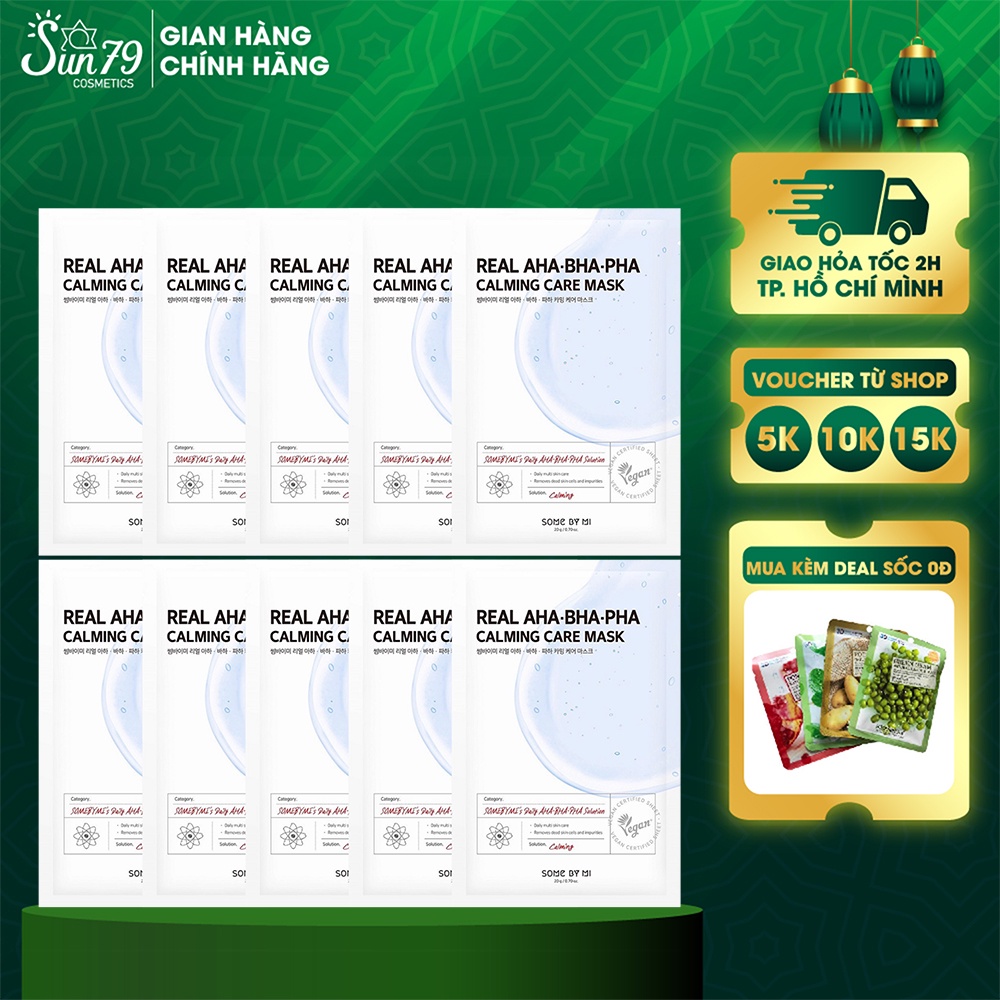 Combo 10 Some By Mi Real AHA-BHA-PHA Calming Care Mask 20gx10 - AHA-BHA-PHA