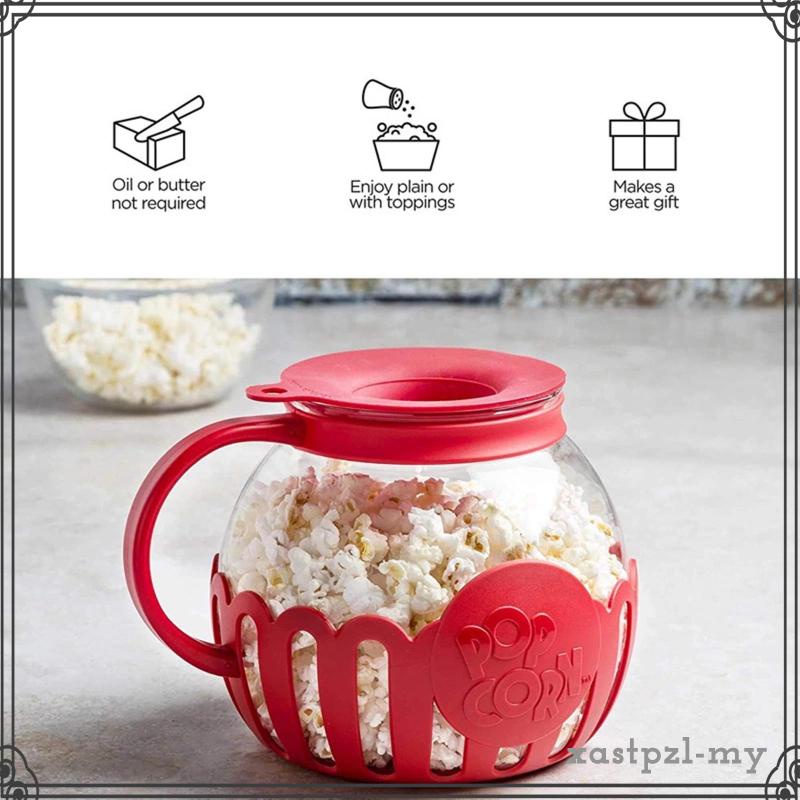 [XastpzbaMY] Microwave Popcorn Popper Wide Mouth with Temperature Safe Glass