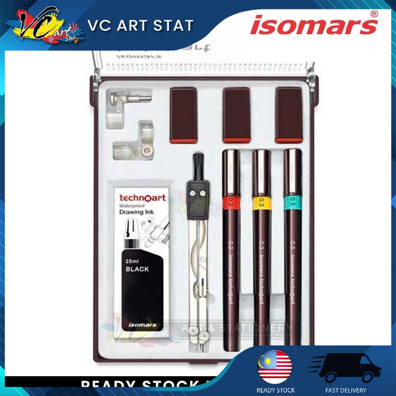 Isomars Technoart Technical Drawing Pens Set Of(3 Pen and Pen Stands