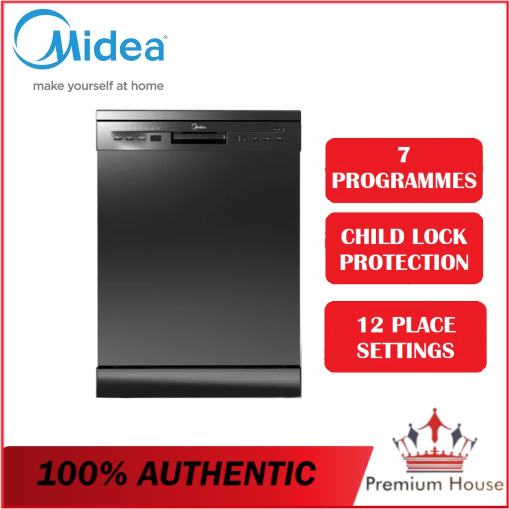 Midea WQP12-5201F Freestanding Dishwasher With 12 Place Settings