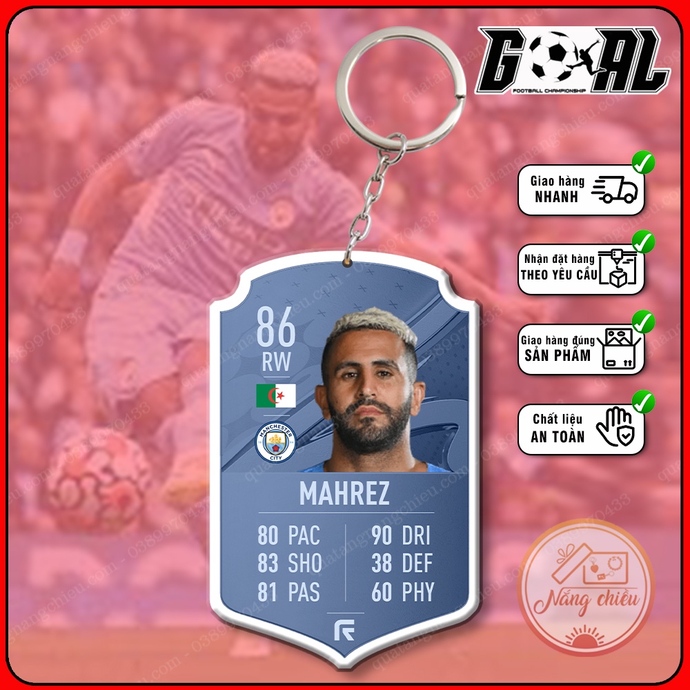 Gaming football icon card - Keychain with image of Riyad Mahrez -CLB MC[9301-9312]