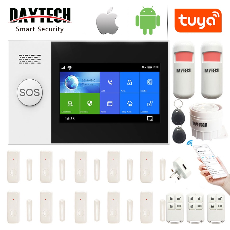 [Local Delivery]CallToU Wireless Burglar Alarm System WIFI Tuya APP UK Plug Alarm Rumah Home Security Alarm System TA04