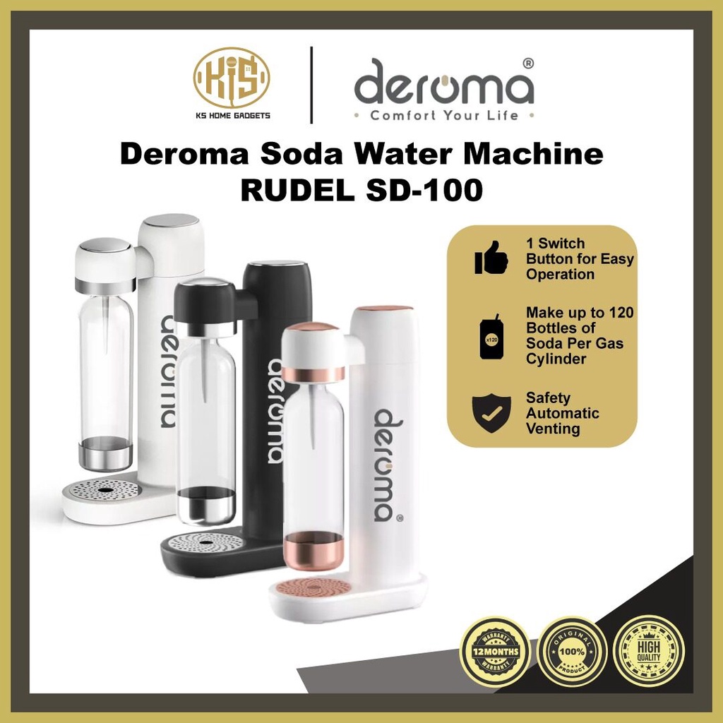 Deroma RUDEL SD100 Soda Water Machine Soda Sparkling Water Maker