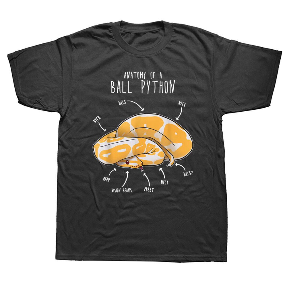 Anatomy of Ball Python Funny Snake Lover T Shirts Graphic Cotton Streetwear Short Sleeve Birthday Gifts Summer Style T-shirt Men