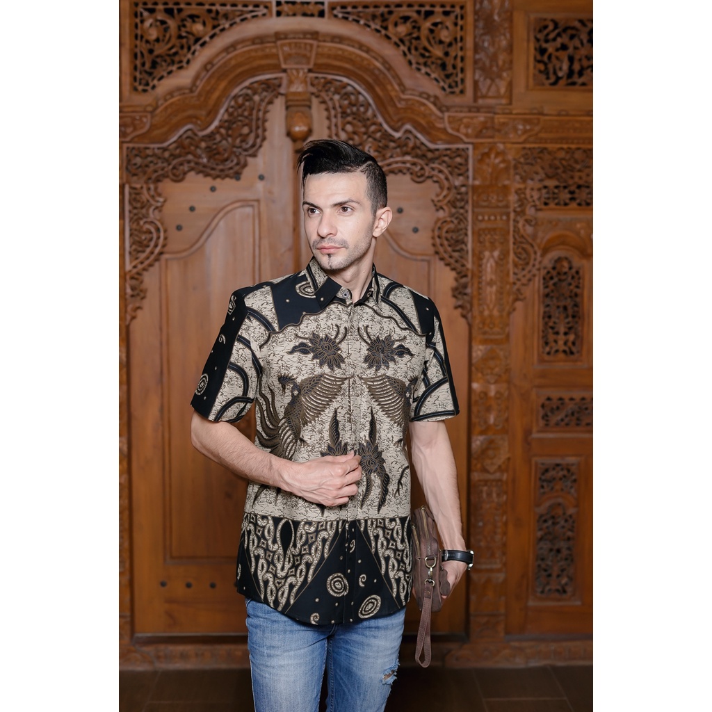 KEMEJA Alya SUCI Batik - Premium Short Sleeve Batik Shirt - BSA Motif 201