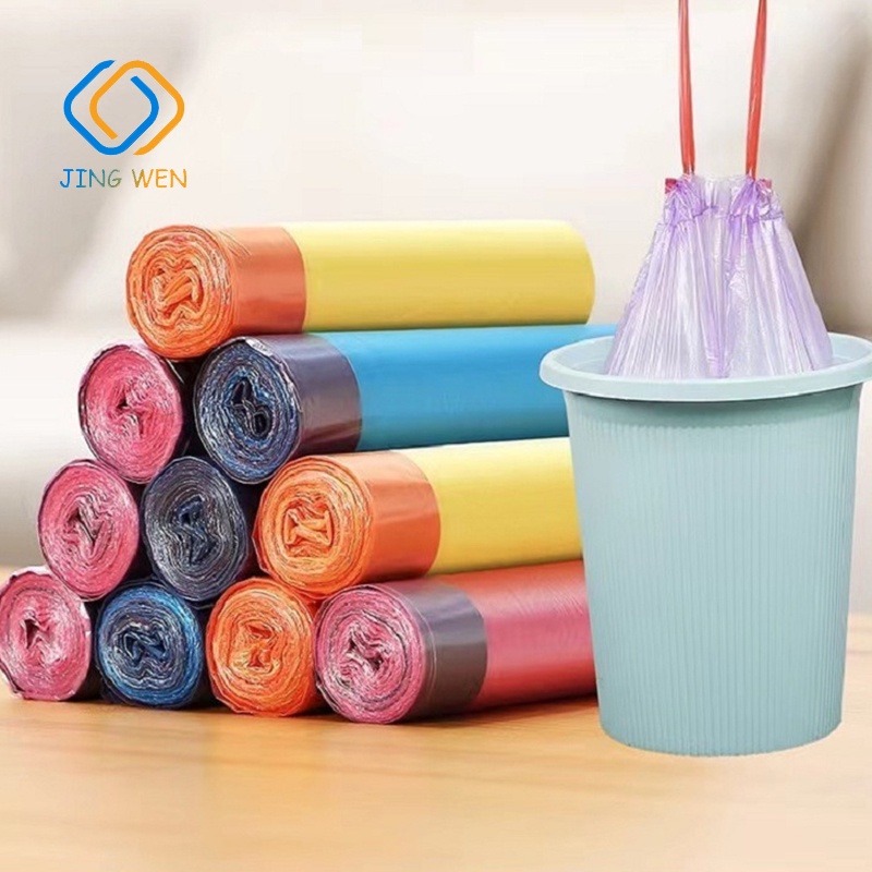 60Pcs Household Garbage Bag With Drawstring Disposable Kitchen Supplies