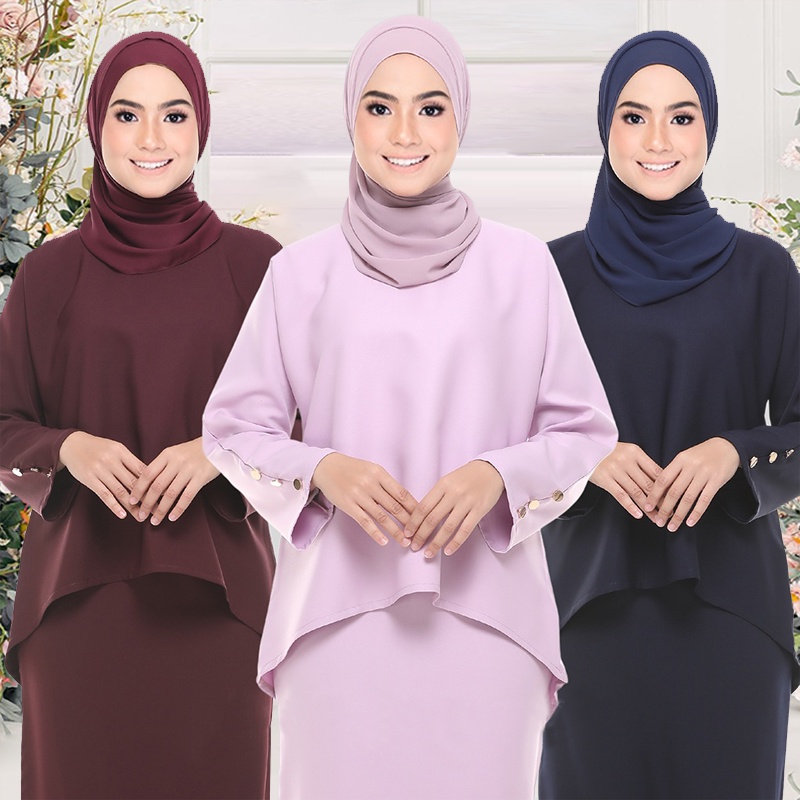 Baju Kurung Moden Ironless Kurung Baju Raya 2023 Muslimah Baju Kurung BASIC MUSLIMAH SUIT WITH