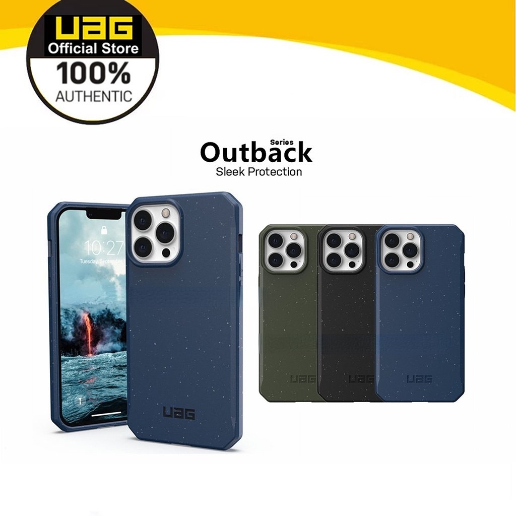 UAG iPhone 14 Pro Max / 14 Pro / 14 Plus / 14 / 13 Pro Max / 13 Pro / 13 / 13 Mini Case Cover Outback Eco-Friendly Slim Protective 100% Biodegradable & Compostable iPhone Casing