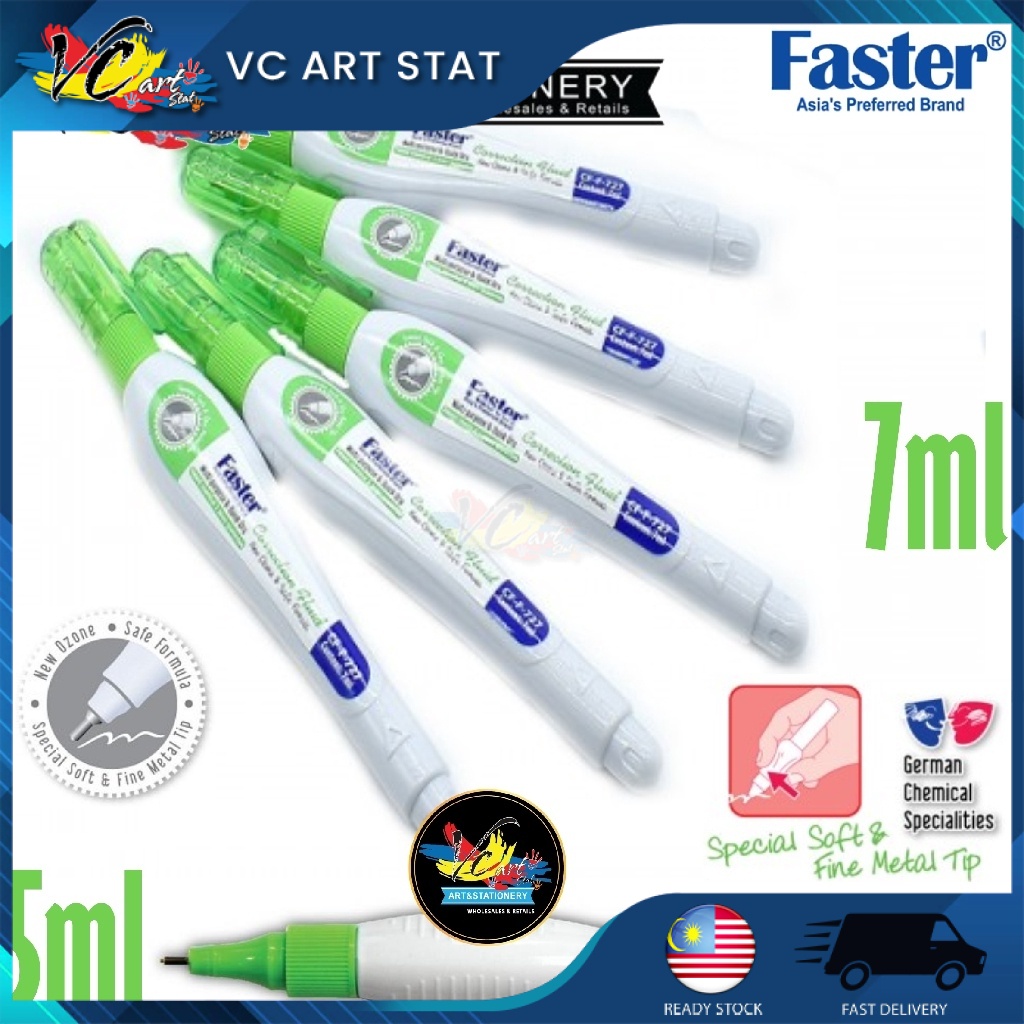 Faster Correction Pen 7ml CFF727 Liquid Paper Student School Office Stationery Alat Tulis Pejabat Writing Instrument