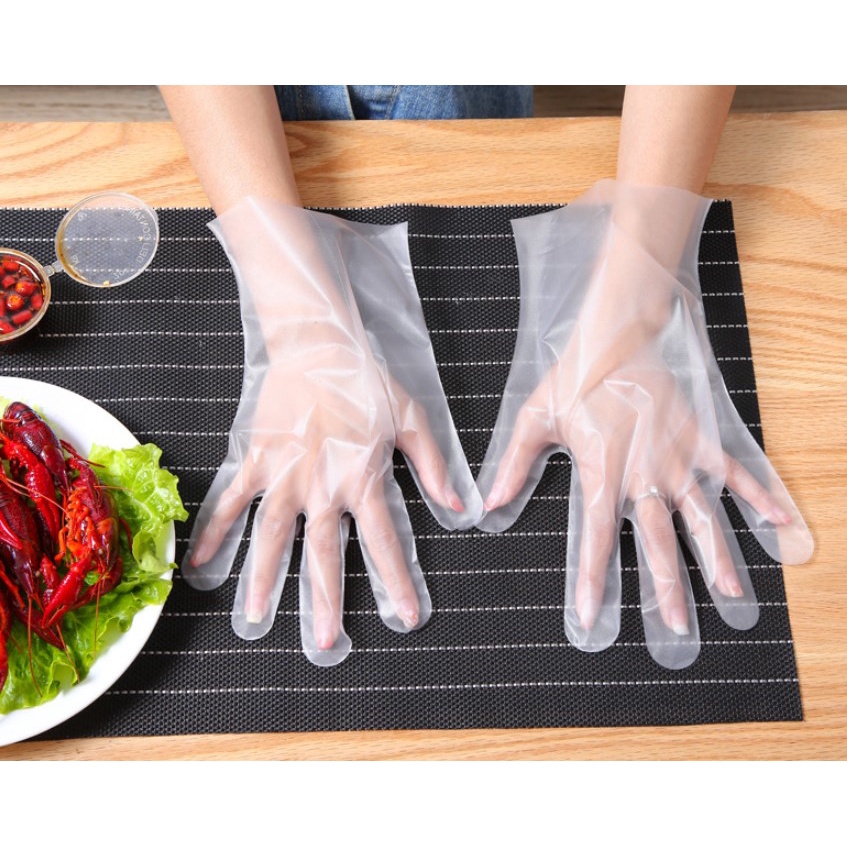[Ready Stock] TOPFINE 100pcs Plastic Gloves Perfect Food Handling