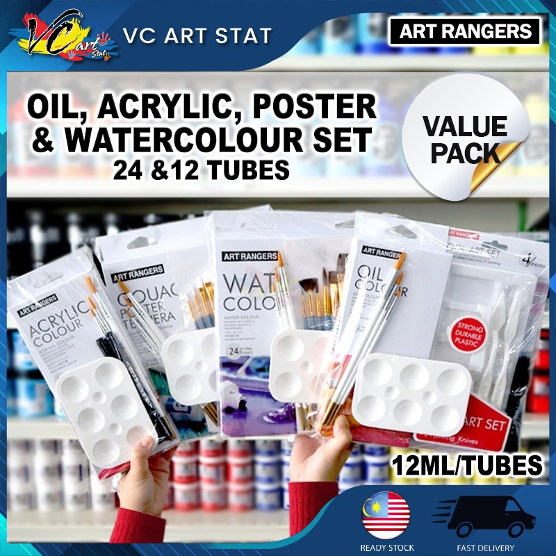 Art Rangers Non-Toxic Artist Set Acrylic , Oil , Water Colour, Poster Color , Brush Tools Art Pallet Painting Knives