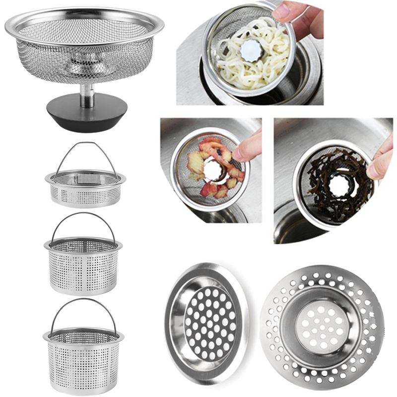 Kitchen Sink Strainer with Handle / Stainless Steel Wash Basin Drain