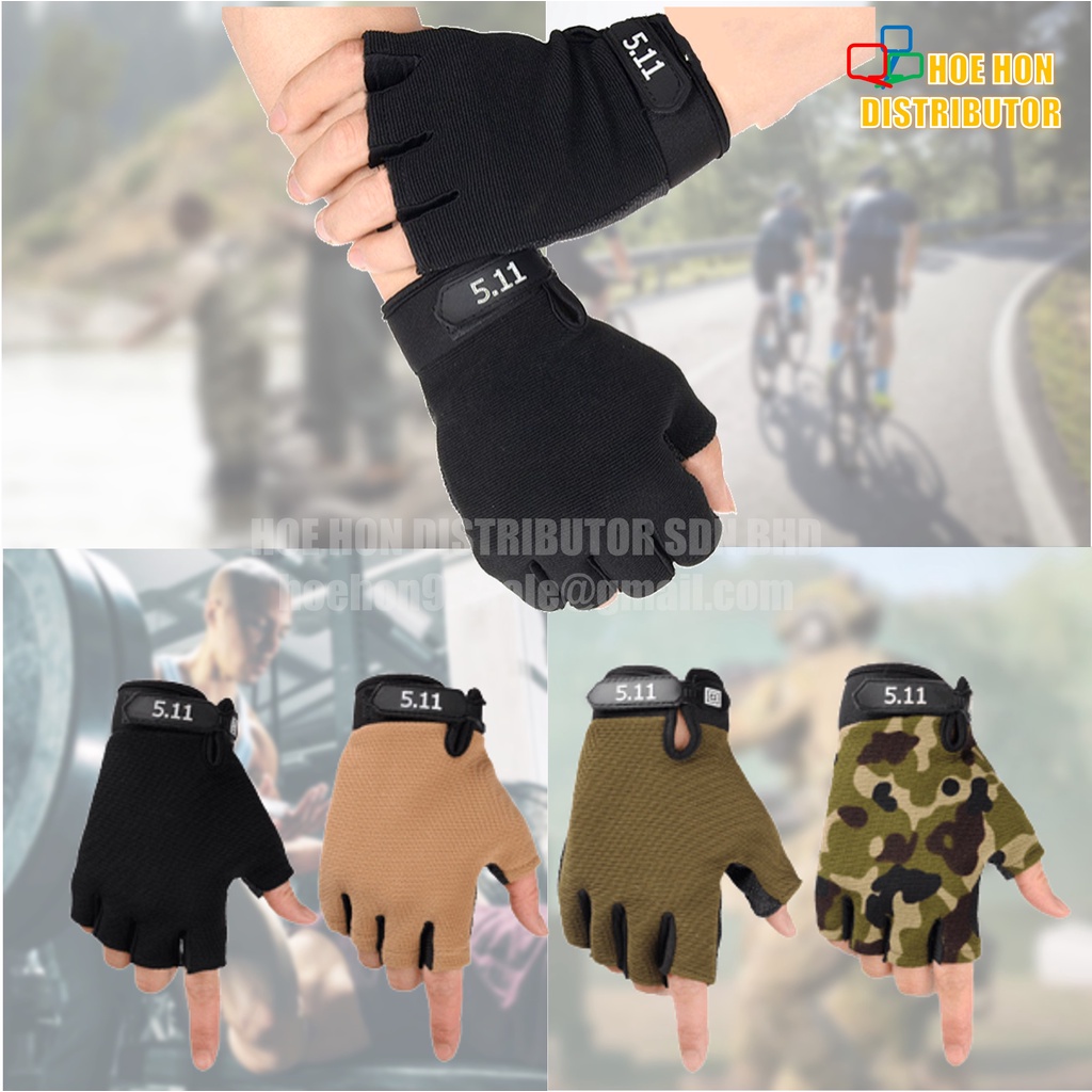 Multipurpose Anti Slip Sport Glove 511 Tactical Combat Fishing Cycling Grab Riders Gym Workout Half Finger Slide Proof