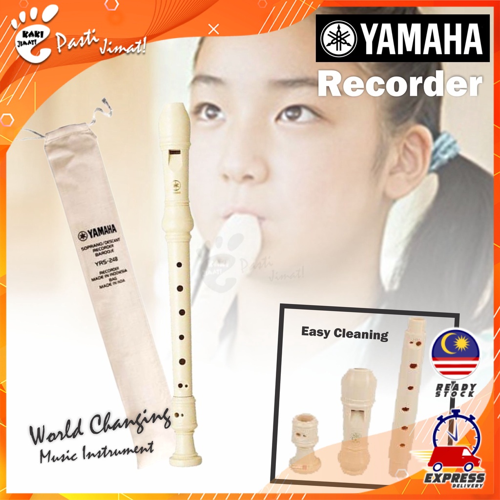 Yamaha Plastic Soprano Recorder YRS-23B Music Instrument Suling Alat Musik Tuip ABS Material Sekolah Aktiviti