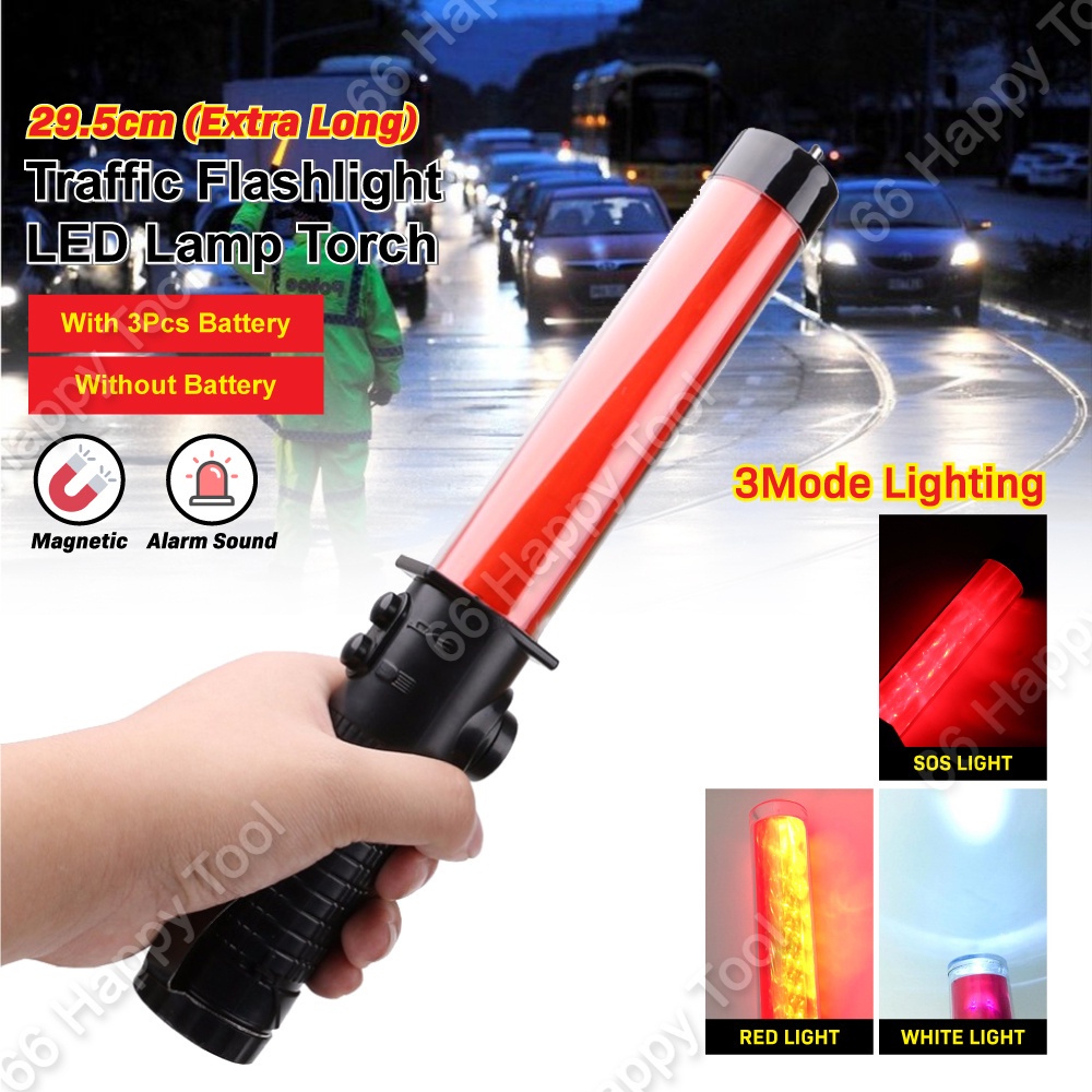 (26CM / 30CM) Traffic Outdoor Warning Flashlight LED Lamp Torch Baton