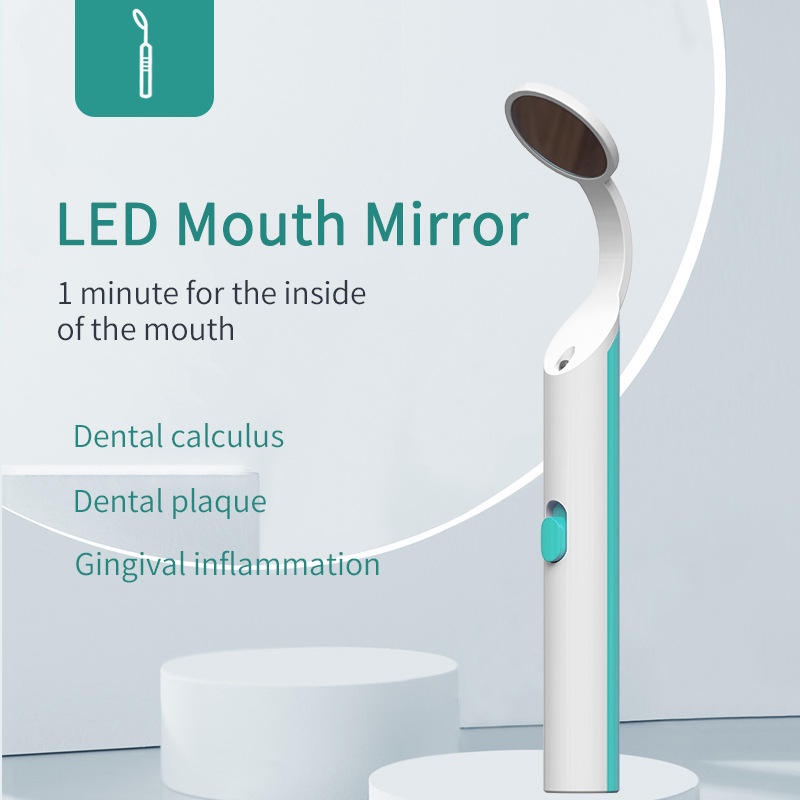 Dental Mouth Mirror With LED Light Inspect Instrument Checking Mirror