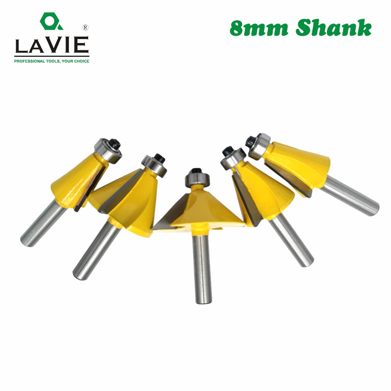 Hardware Heavy LAVIE 1pc 8mm Shank Chamfer Router Bit Bevel Edging Milling Cutter Wood Woodorking Machine Tools MC02110 - Image 5