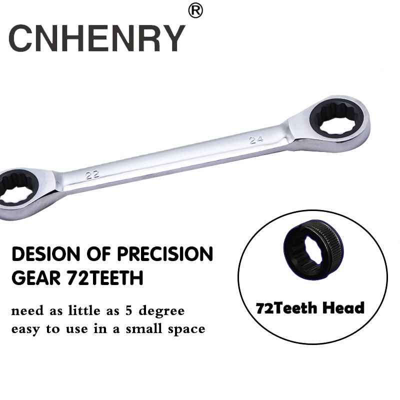 Build Repair Double-Head Combination Ratchet Wrench 72-Tooth Gear Universal Key Head Chrome Vanadium Reversible Spann... - Image 4