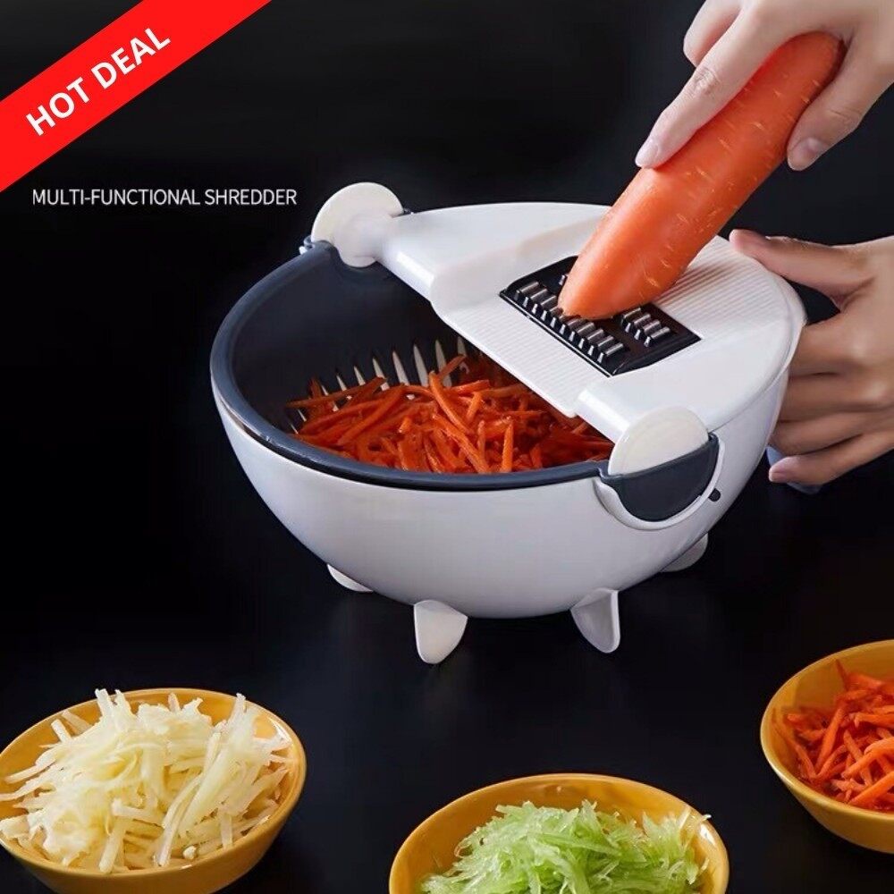 11 Dalam 1 Magic Rotate Cutter Sayur Sayuran Dengan Bakul Saliran Multi