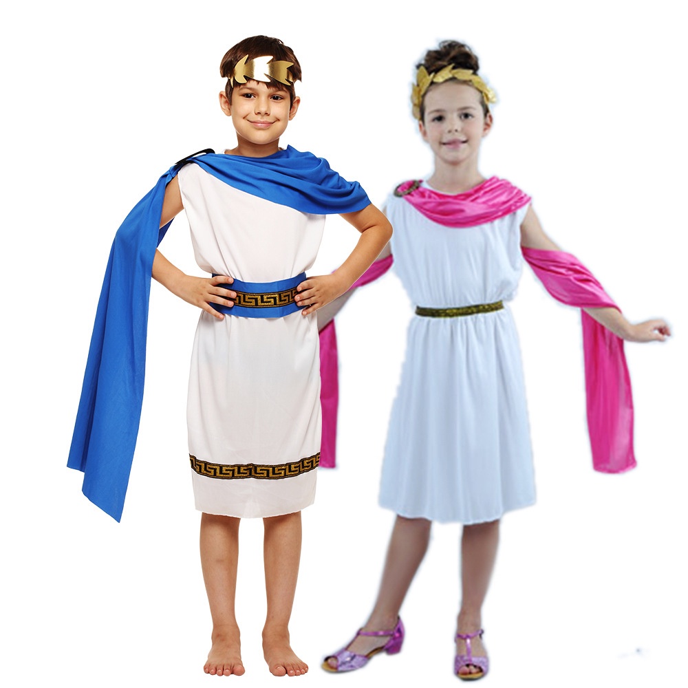 Zeus Kids Child Ancient Greek Goddess Costume Athena Cosplay Girls Roman Grecian Toga Dress Purim Halloween Book Week Party