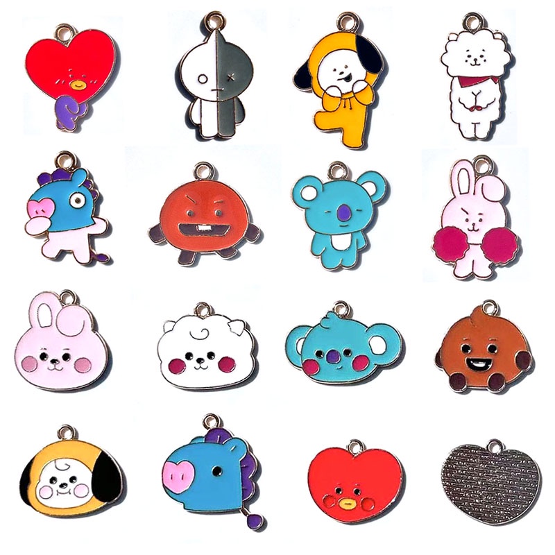 Alloy Dripping Oil Cartoon Character Pendant DIY Charm Love Rabbit Dog Sheep Horse Necklace Pendant