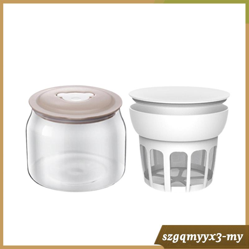 [ Yogurt Maker Food Strainer,Nut Milk Container Glass with Lid,Household Nut Milk Maker,Greek Maker