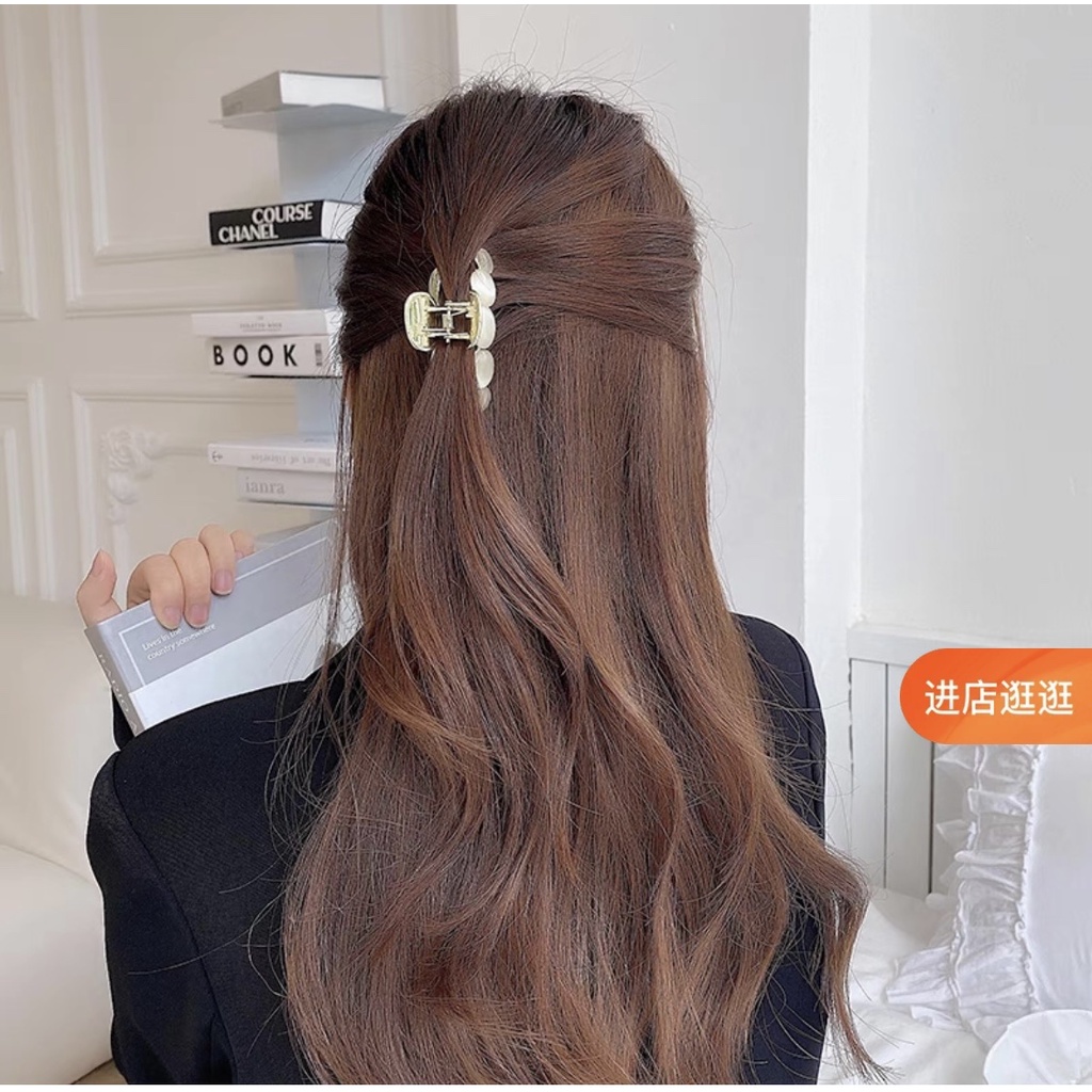 Luxury alloy gold jade hair clip - Bright, youthful Korean style pearl hair clip
